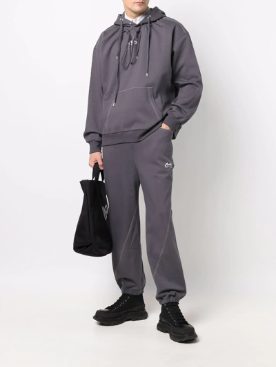 Shop Ader Error Contrast-stitching Track Pants In Grey
