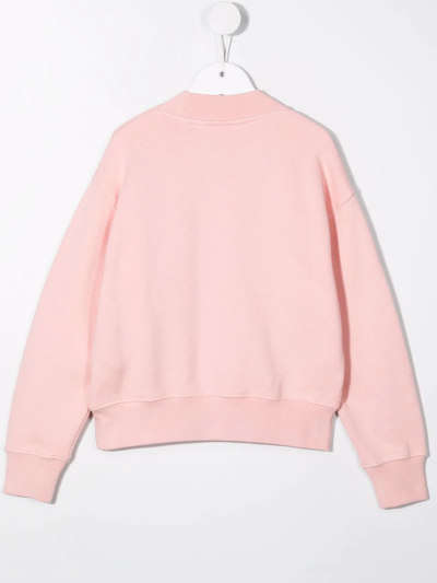 Shop Palm Angels Logo Print Sweatshirt In Pink