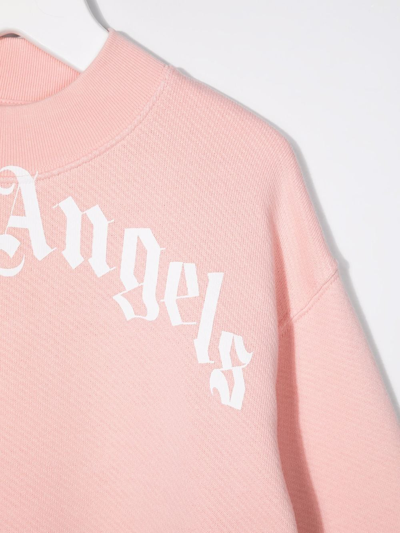 Shop Palm Angels Logo Print Sweatshirt In Pink