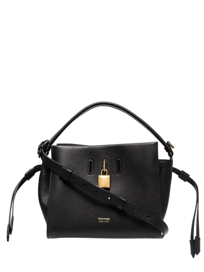 Shop Tom Ford Small Padlock Tote Bag In Black