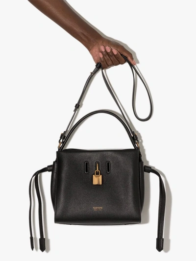 Shop Tom Ford Small Padlock Tote Bag In Black