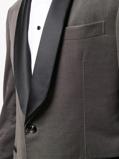 Shop Brunello Cucinelli Single-breasted Tuxedo Blazer In Grey