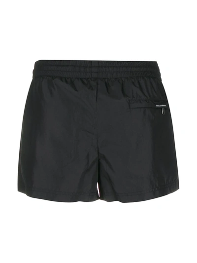 Shop Dolce & Gabbana Contrast Stripe Swim Shorts In Black