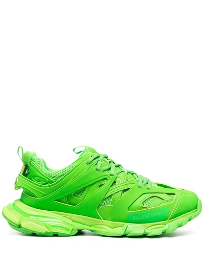 Shop Balenciaga Track Panelled Sneakers In Green