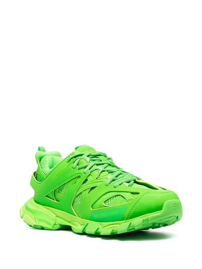 Shop Balenciaga Track Panelled Sneakers In Green