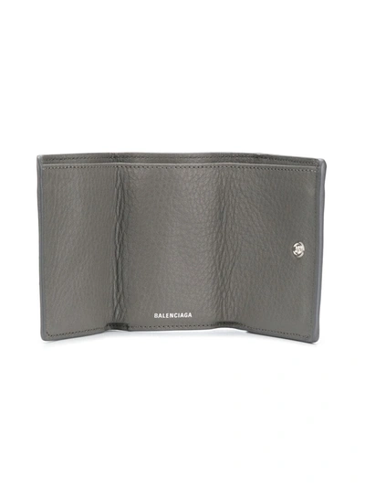 Shop Balenciaga Mini Paper Wallet In Grey