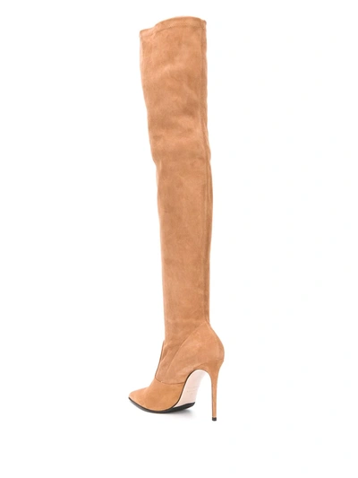 Shop Le Silla Carry Over Thigh-high Boots In Neutrals