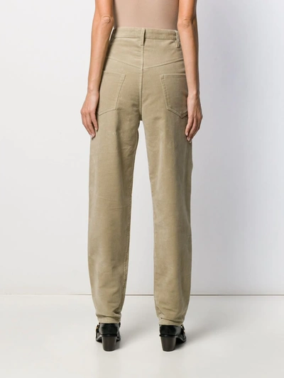 Shop Isabel Marant Velvet Debora Trousers In Brown