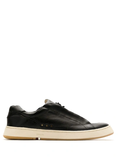 Shop Osklen Soho Glove Leather Sneakers In Black