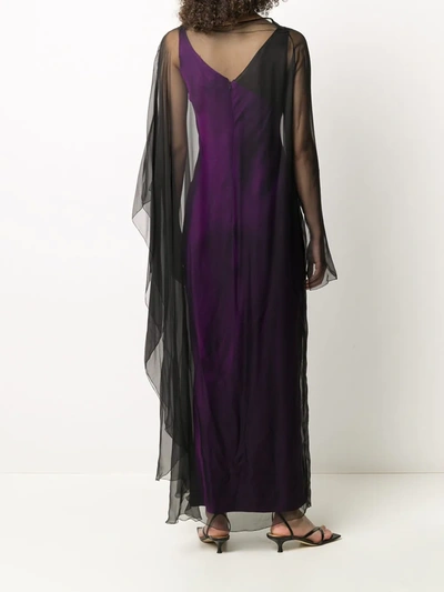 Pre-owned Gianfranco Ferre 1990s Sheer Overlay Maxi Dress In Black