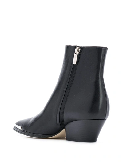 Sergio Rossi Pointed Leather Ankle Boots In Black