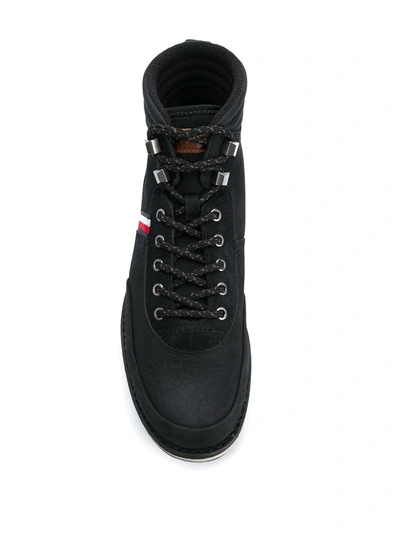 Shop Tommy Hilfiger Slim Suede Hiking Boots In Black