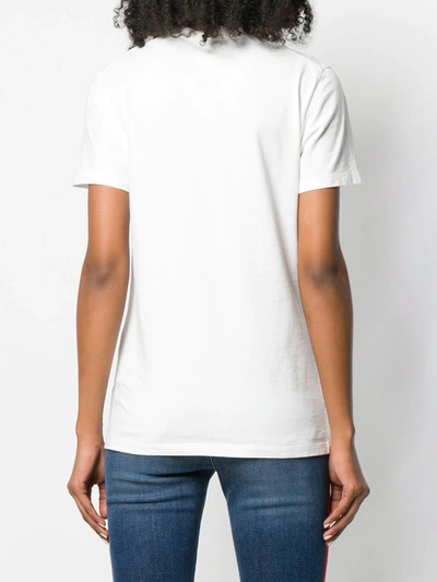 Shop Moncler Beaded Logo T-shirt In White