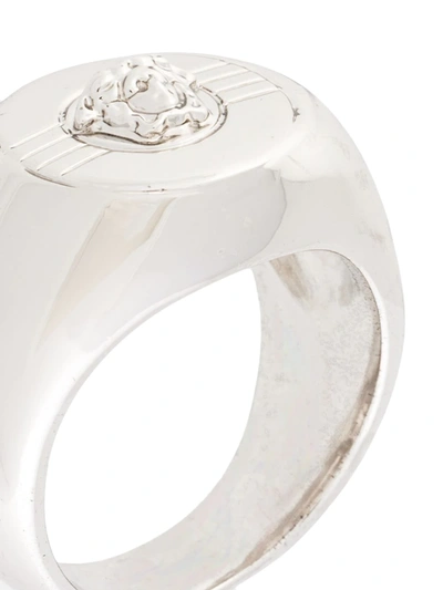 Pre-owned Versace 1990s Medusa Ring In Silver