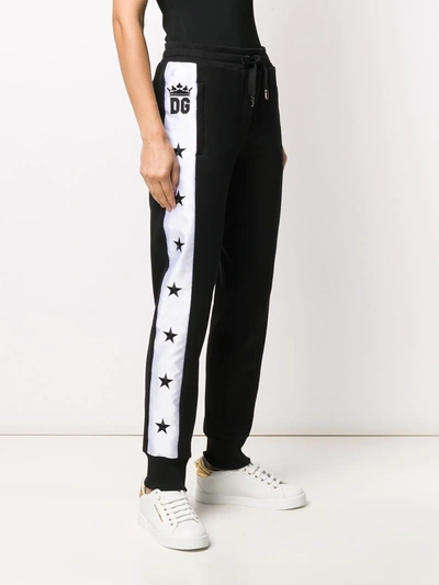 Shop Dolce & Gabbana Jacquard Logo Track Pants In Black