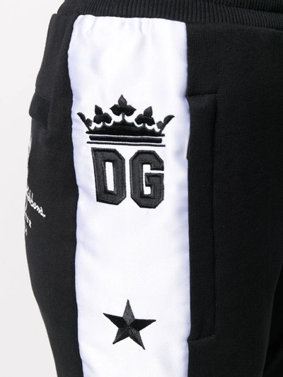 Shop Dolce & Gabbana Jacquard Logo Track Pants In Black