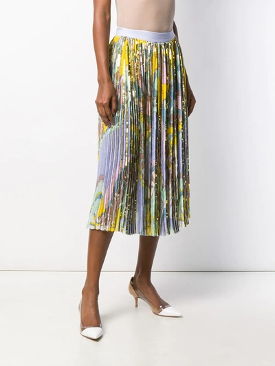Shop Emilio Pucci Sequinned Printed Skirt In Yellow