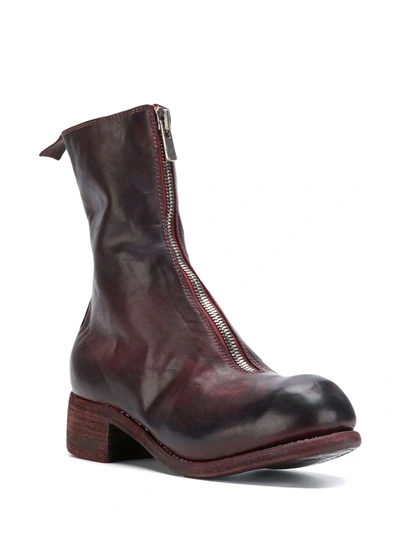 Guidi Zip Front Ankle Boots In Pink