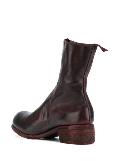Guidi Zip Front Ankle Boots In Pink