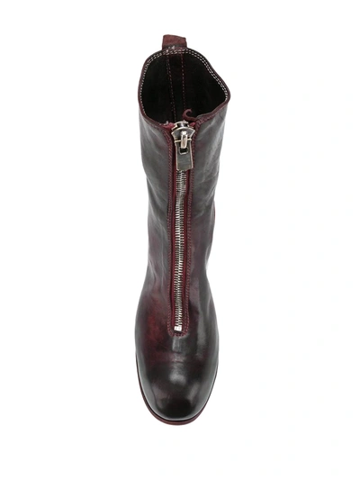 Guidi Zip Front Ankle Boots In Pink