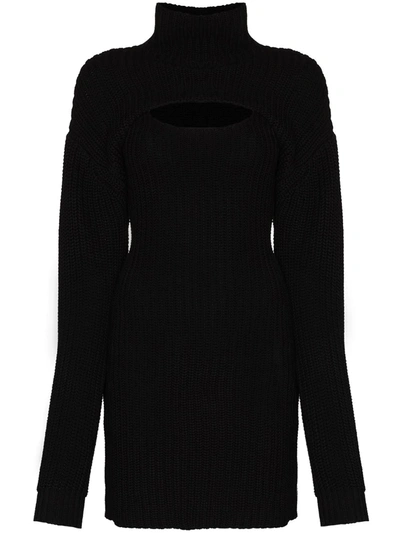 Rta Jady Turtleneck Knitted Dress In Black