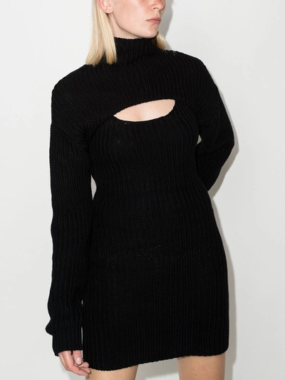 Rta Jady Turtleneck Knitted Dress In Black