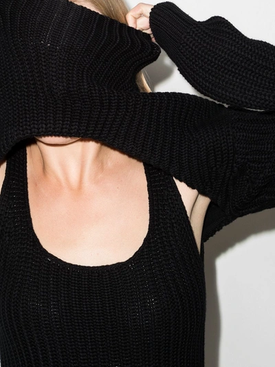 Rta Jady Turtleneck Knitted Dress In Black
