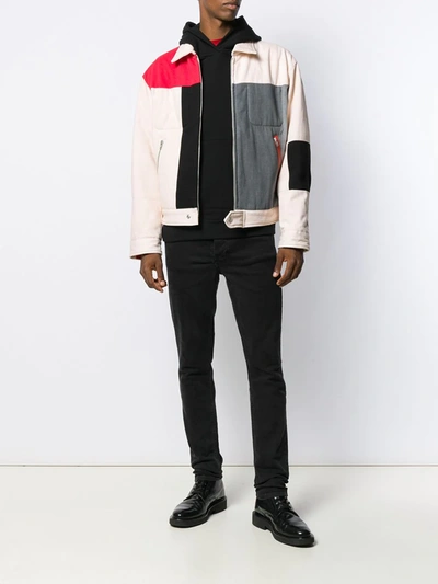 Shop Diesel Red Tag Colour-block Bomber Jacket In Neutrals
