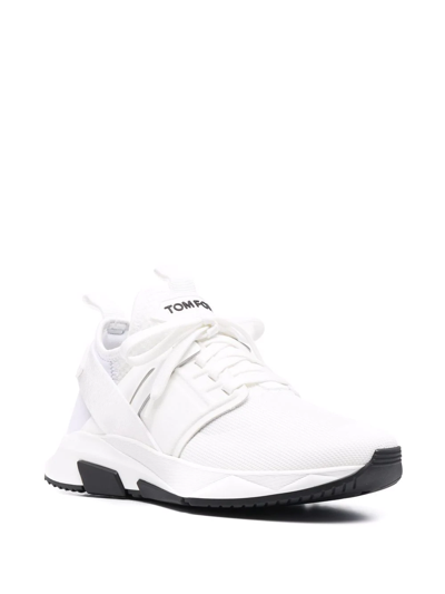 Shop Tom Ford Low-top Leather Sneakers In White