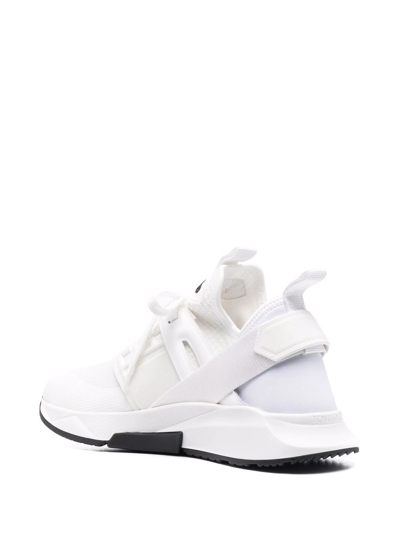Shop Tom Ford Low-top Leather Sneakers In White