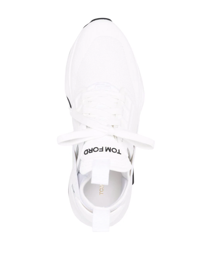 Shop Tom Ford Low-top Leather Sneakers In White