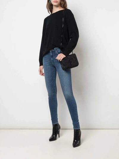 Shop Mother The Looker Skinny Jeans In Blue