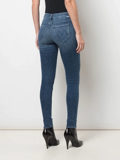 Shop Mother The Looker Skinny Jeans In Blue