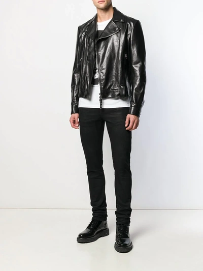 Shop Alexander Mcqueen Off-centre Zipped Jacket In Black