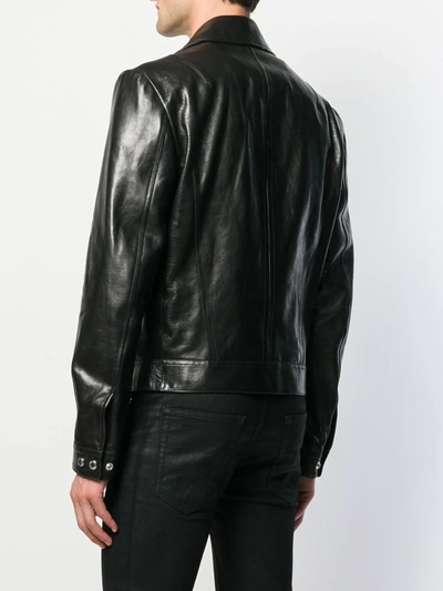 Shop Alexander Mcqueen Off-centre Zipped Jacket In Black