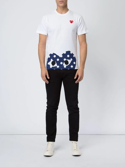 Shop Comme Des Garçons Play Logo-print Cotton T-shirt In White