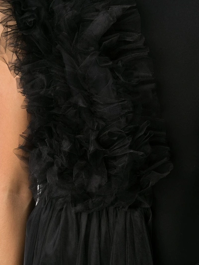Alchemy X Lia Aram Ruched Tulle Jersey Bodysuit In Black