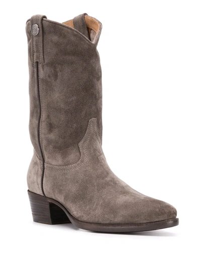 Shop Alberto Fasciani Suede Calf-length Boots In Grey