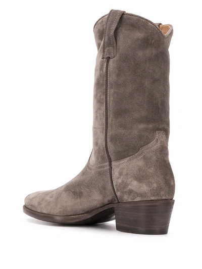 Shop Alberto Fasciani Suede Calf-length Boots In Grey