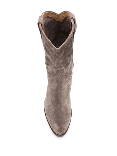 Shop Alberto Fasciani Suede Calf-length Boots In Grey