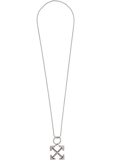 Shop Off-white Arrow Necklace In Silver