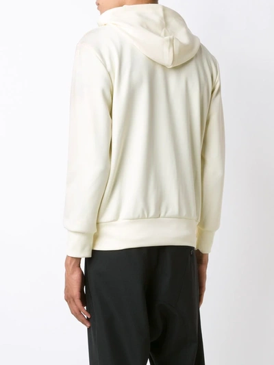 Shop Comme Des Garçons Play Embroidered Zipped Hoodie In White