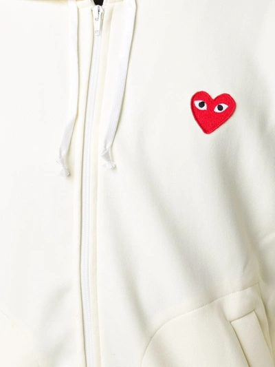 Comme Des Garçons Play Yellow Heart Patch Hoodie In White