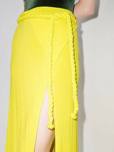 Shop Dion Lee Rope Tie Midi Skirt In Yellow