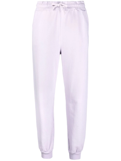 Shop Red Valentino Logo-print Drawstring Cotton Track Pants In 紫色