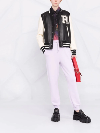 Red Valentino Logo-print Drawstring Cotton Track Pants In 紫色