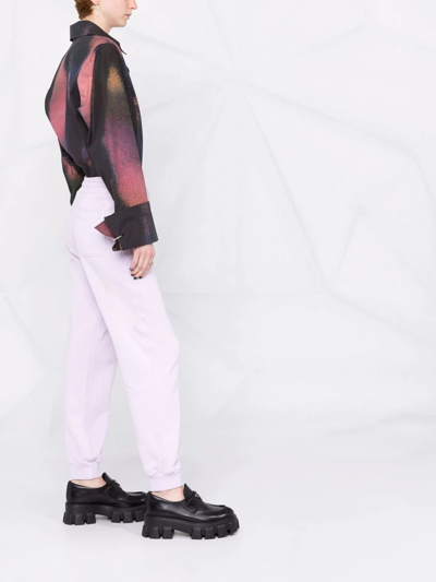 Red Valentino Logo-print Drawstring Cotton Track Pants In 紫色