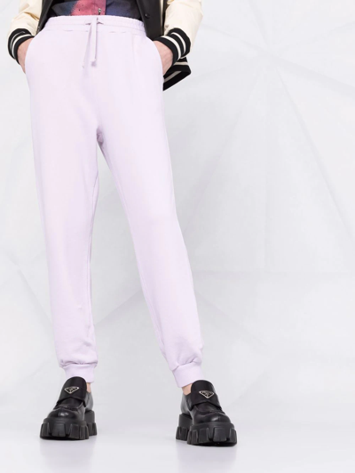 Red Valentino Logo-print Drawstring Cotton Track Pants In 紫色