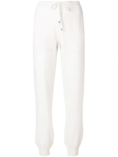 Shop Barrie Romantic Timeless Cashmere Jogging Trousers In White