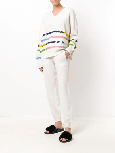 Barrie Romantic Timeless Cashmere Jogging Trousers In White